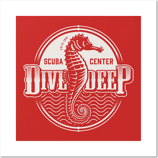 T-shirt dive deep Wall Art by PurPurStudio